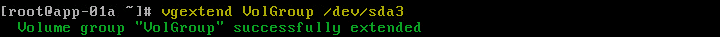 Figure-14 Extend volume group VolGroup