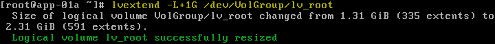 Figure-18 Extending logical volume lv_root