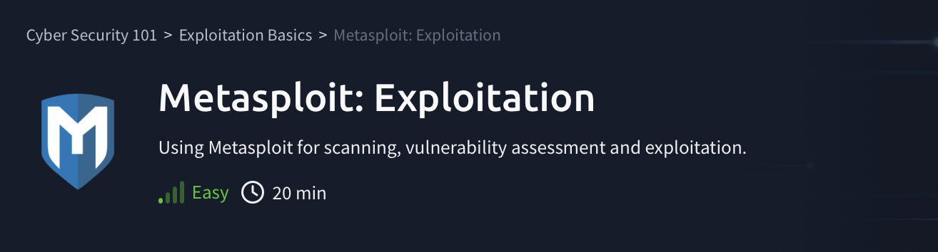 Exploitation Basics: Metasploit: Exploitation (TryHackMe)