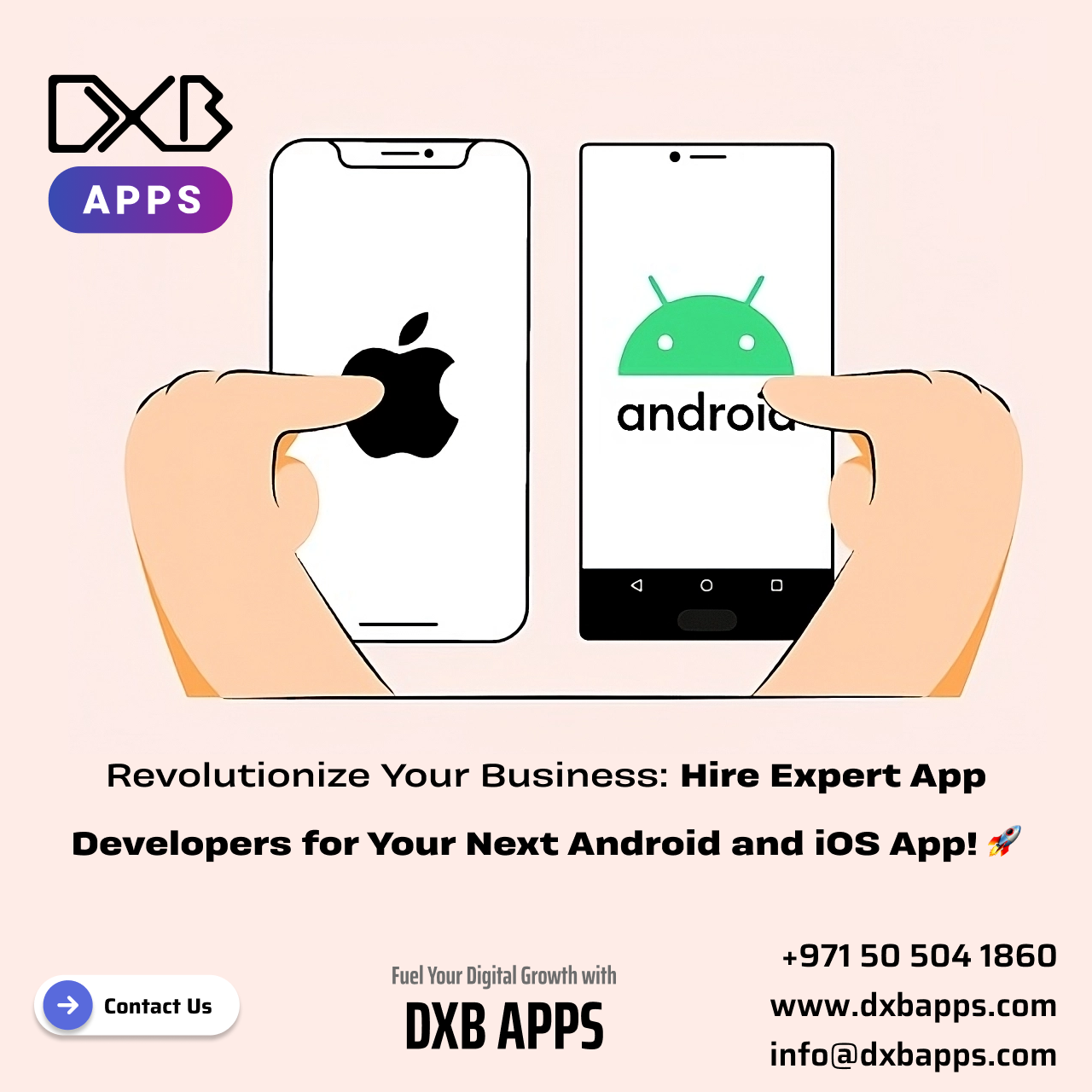 Avail the custom app development Dubai solutions by DXB APPS to enhance your Brand