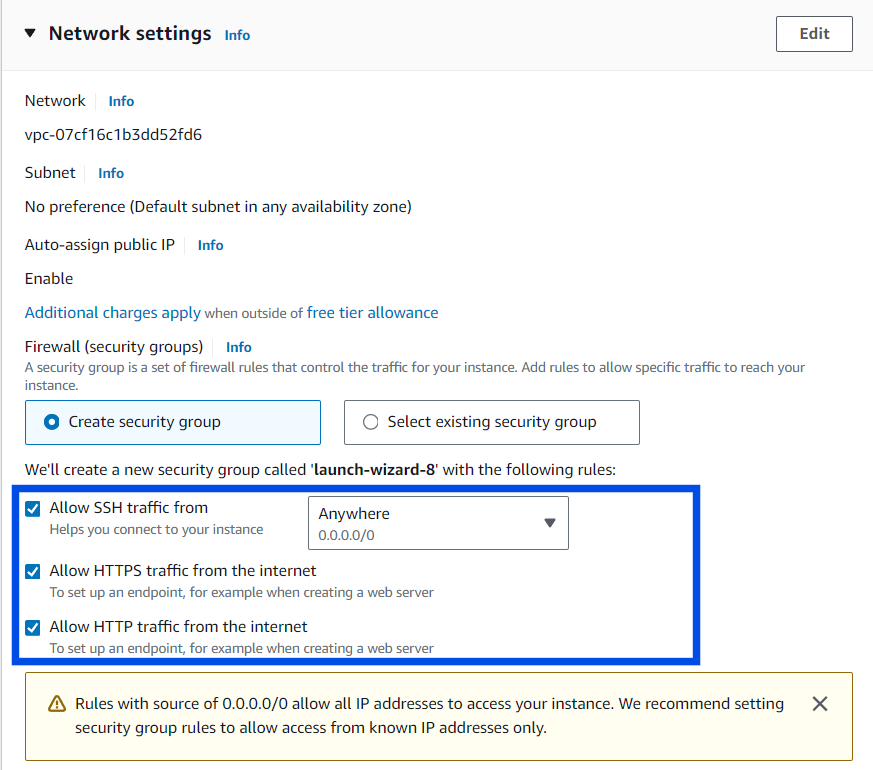 Security Group for AWS EC2