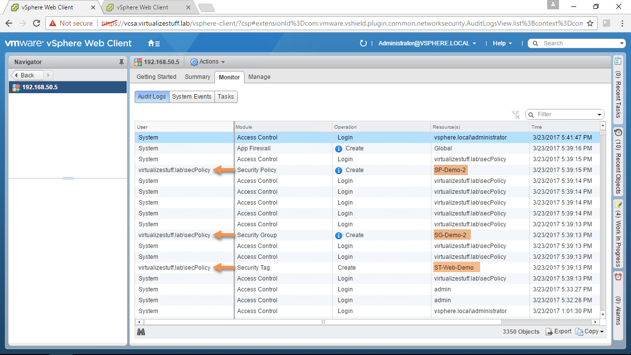 Tracking Change in PowerNSX