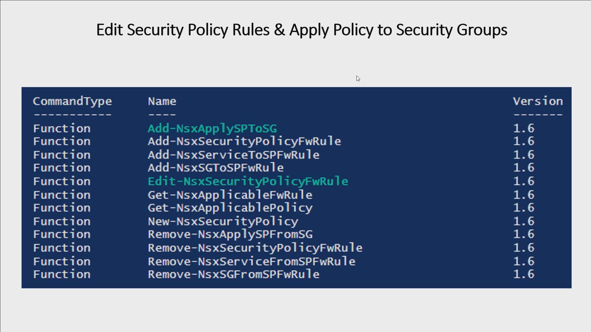 How to Edit Security Policies & Apply them to Security Groups with PowerNSX