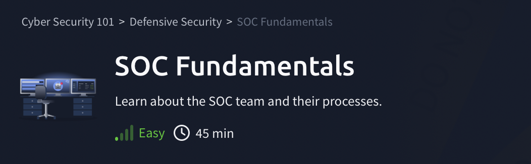 Defensive Security: SOC Fundamentals (TryHackMe)