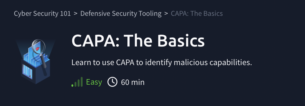 Defensive Security Tooling: CAPA: The Basics (TryHackMe)