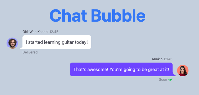 chat bubble example