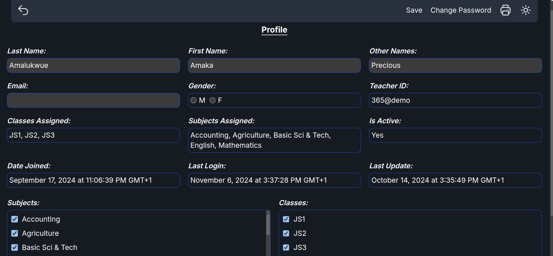 How to View And Update Your Profile As A Teacher In Kralis