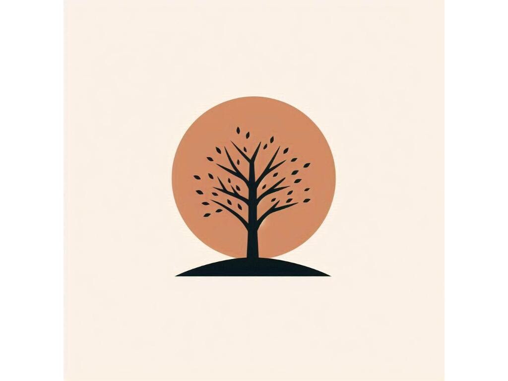 A Minimalist Silhouette of a Tree, with Free