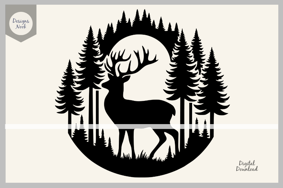 Deer SVG Clipart Silhouette PNG DXF EPS Free