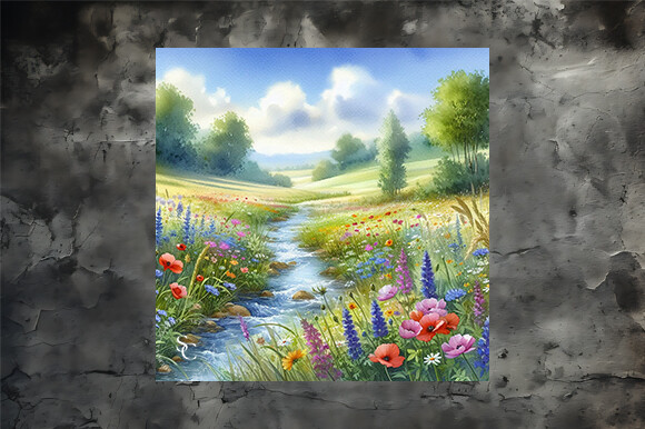 Peaceful Wildflower Meadow Stream Free