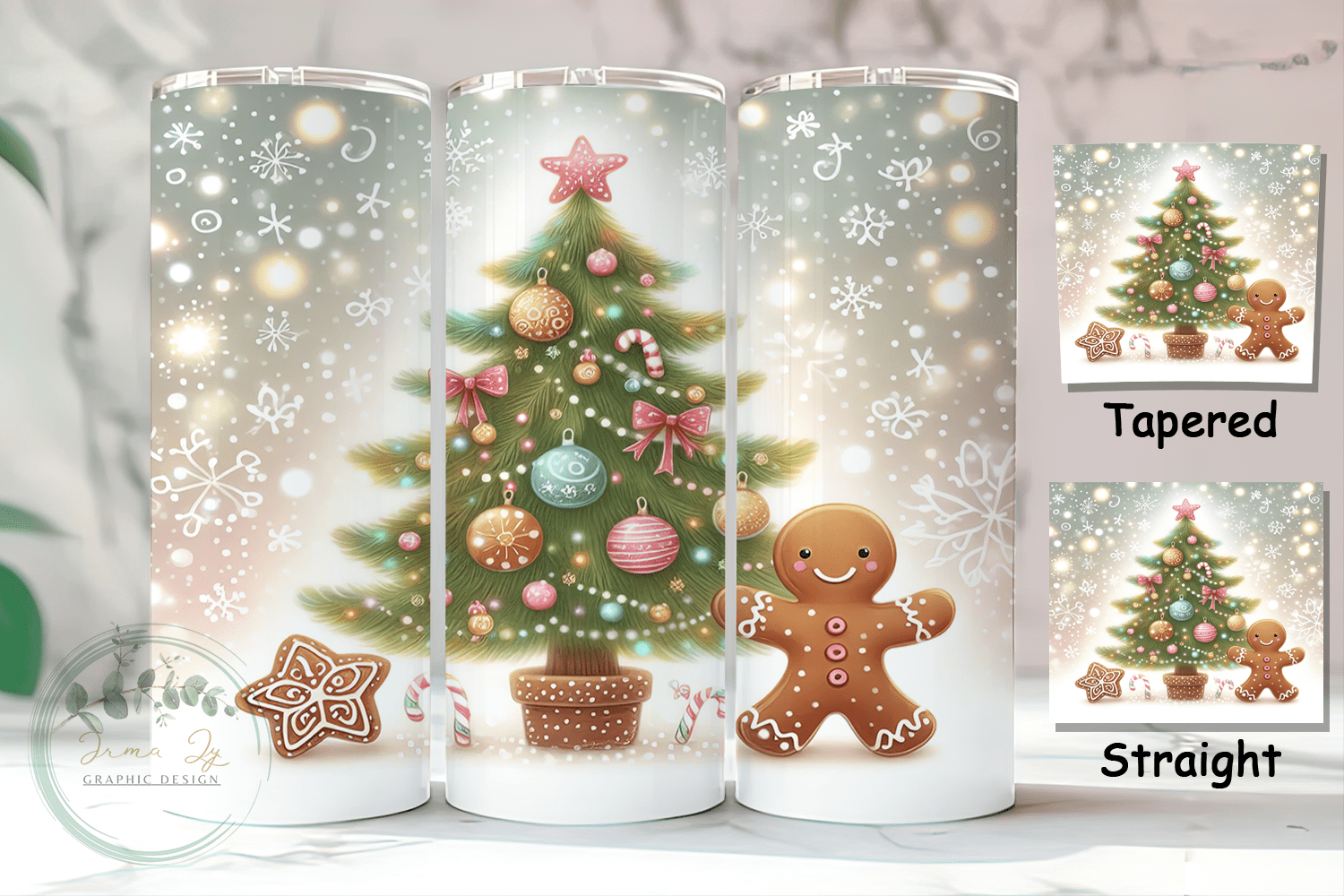 Gingerbread, Christmas Tree Tumbler Wrap Free