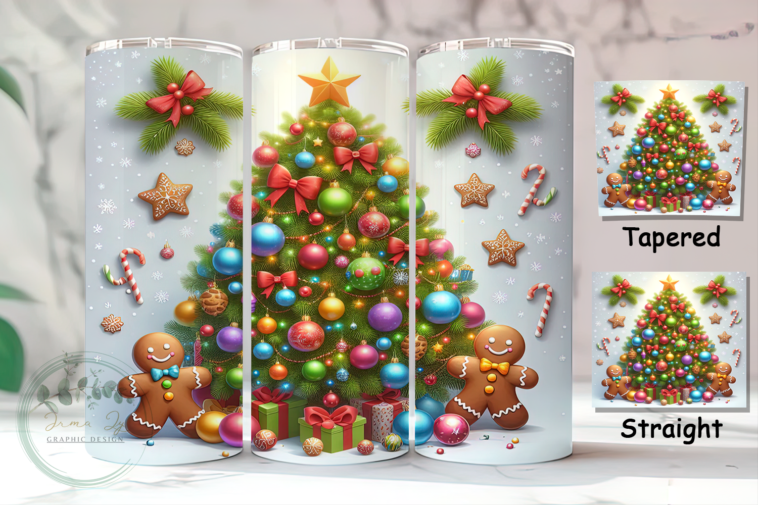 Gingerbread, Christmas Tree Tumbler Wrap Free