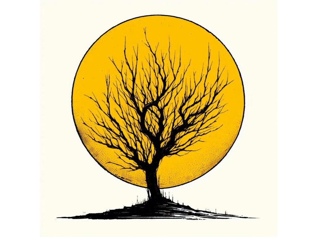 An Ink Drawing of a Barren Tree, with a Free