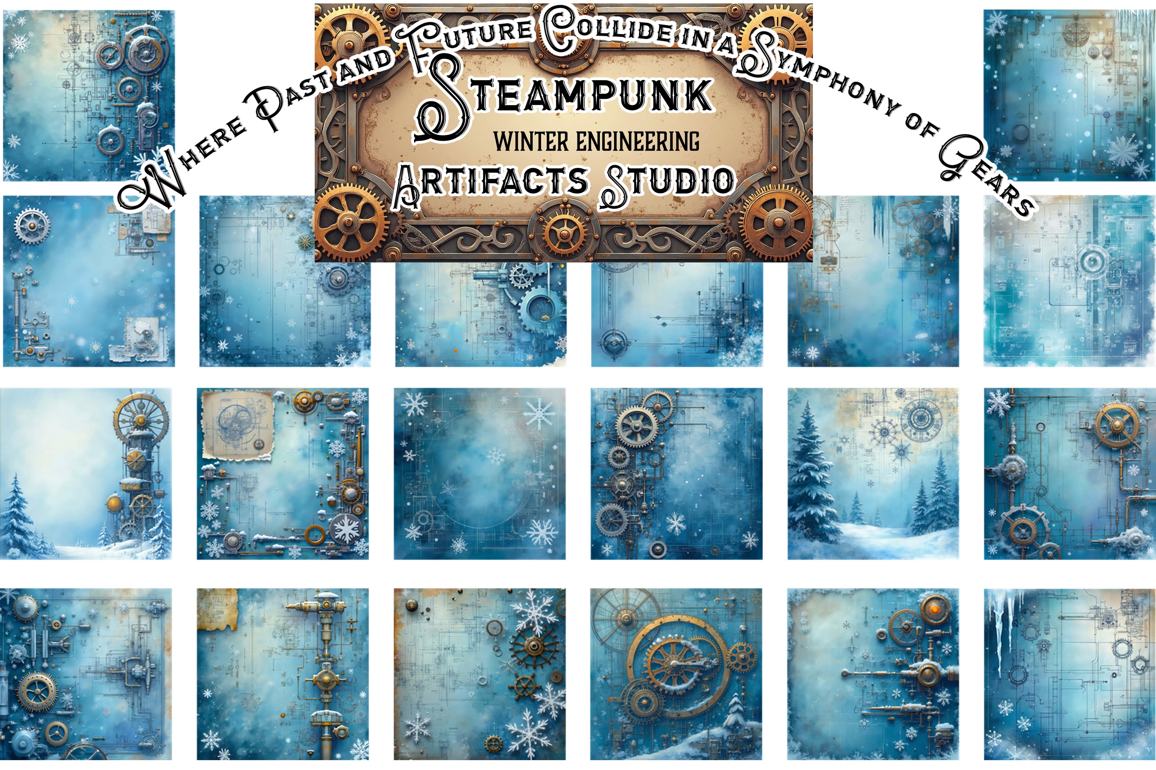 Steampunk Winter Engineering Papers Free