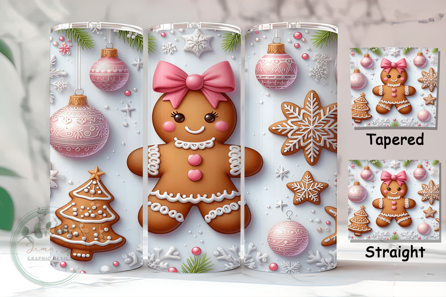 Christmas Gingerbread Tumbler Wrap Free