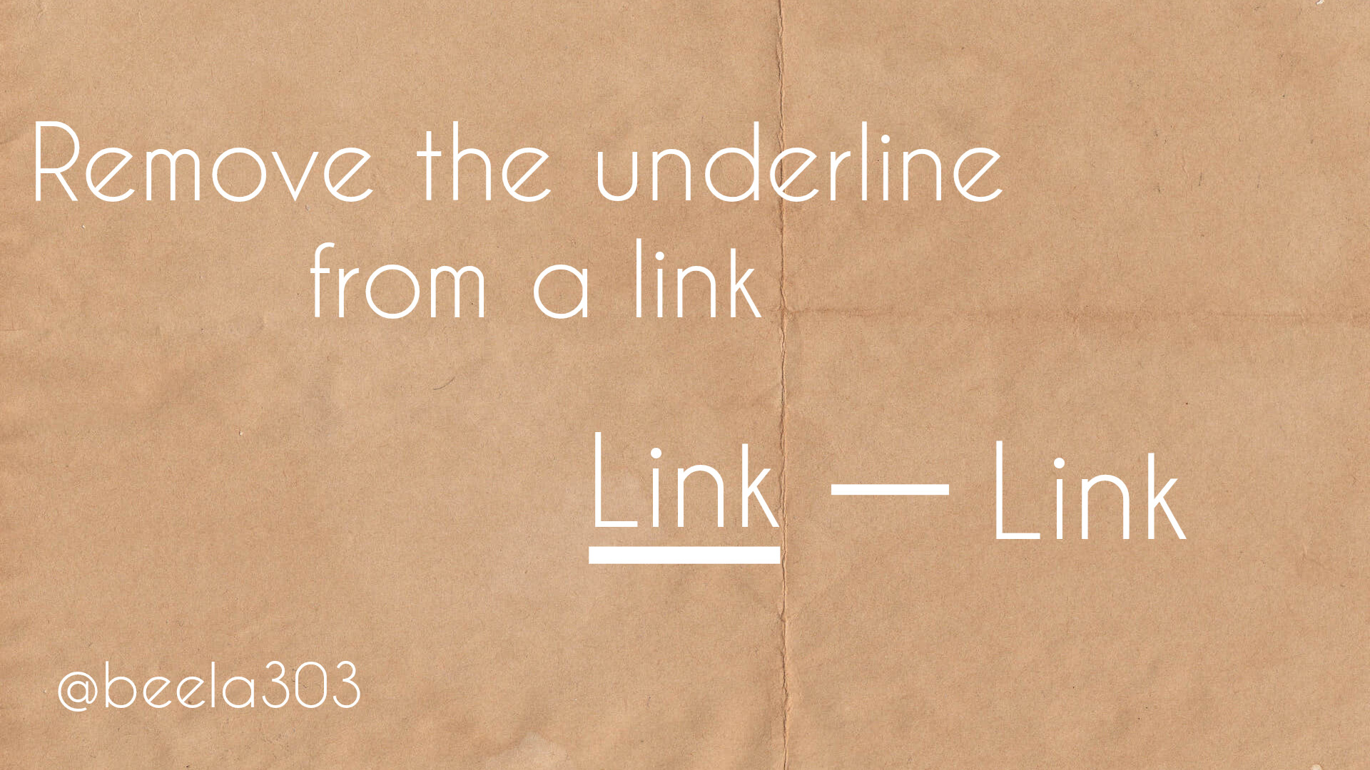 How to remove the underline from a link