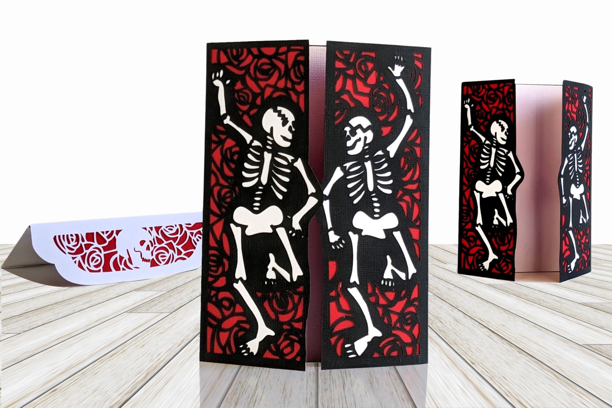 Dancing Skeletons Layered Card Free