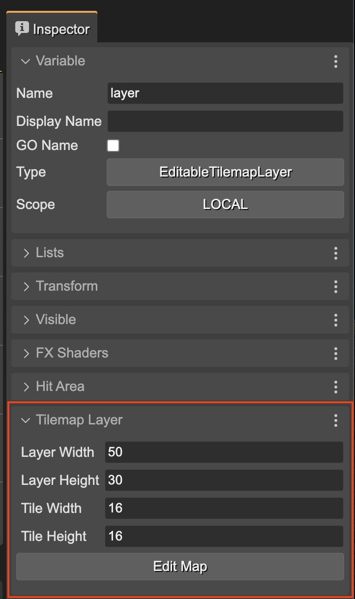 Tilemap layer properties