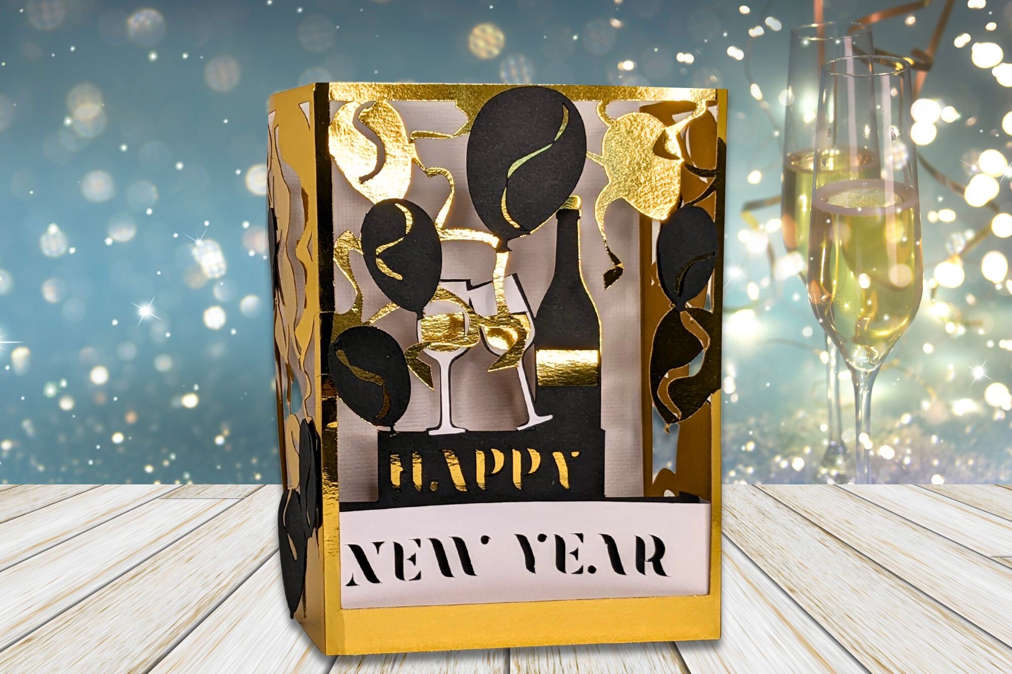 Stunning New Year’s 3D Shadow Box Card Tutorial