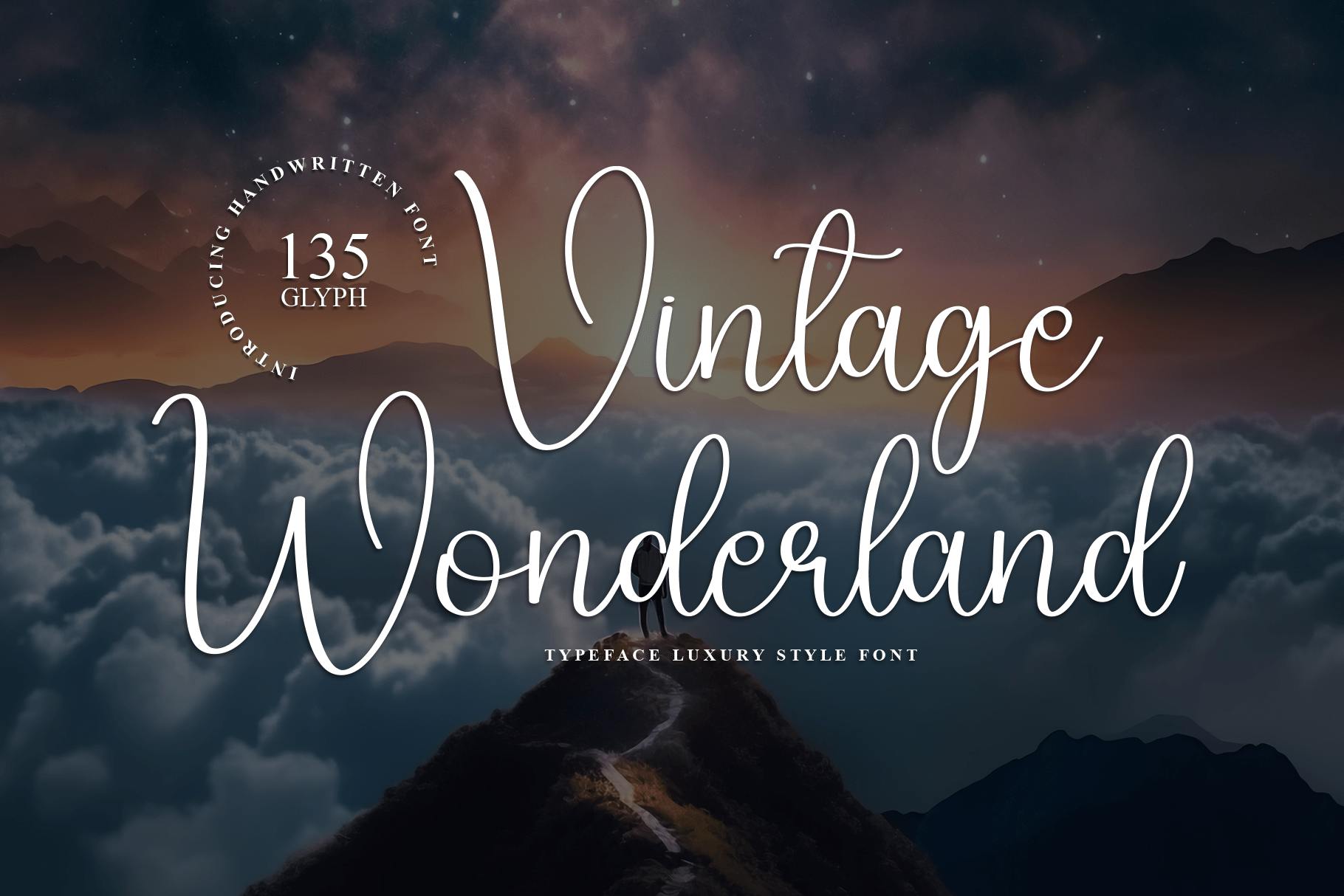 Vintage Script Font Art