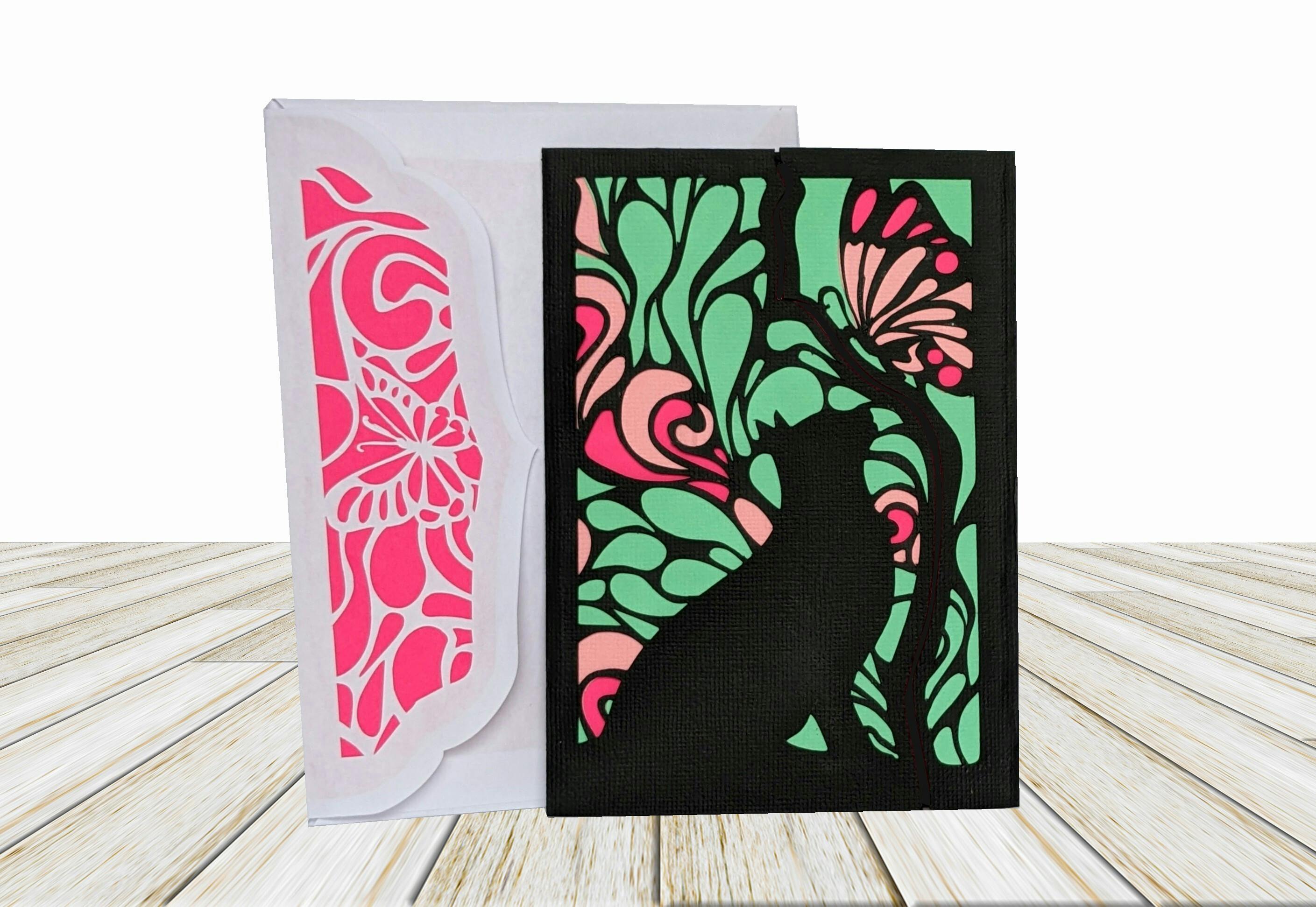 Butterfly and Cat Card Design