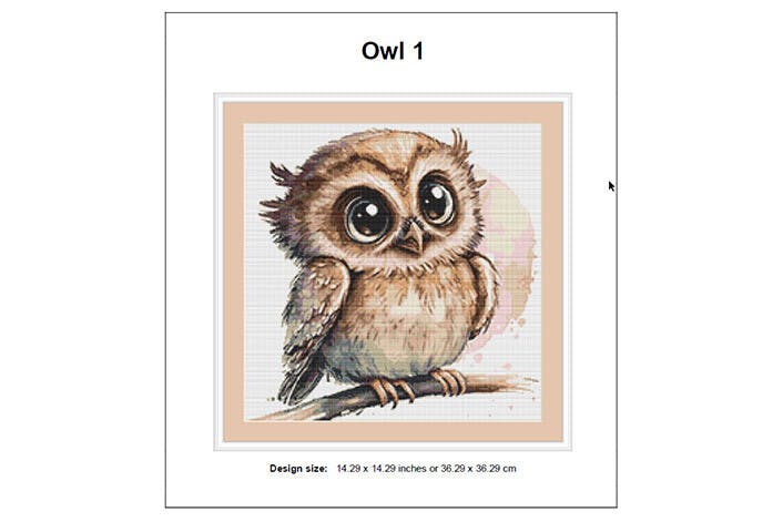 Colorful Owl Cross Stitch Pattern