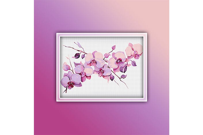 Orchid Cross Stitch Pattern