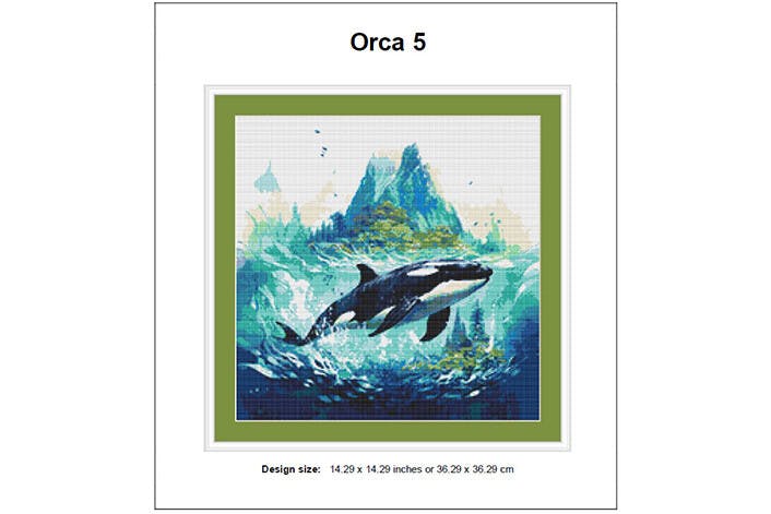 Orca Cross Stitch Sample