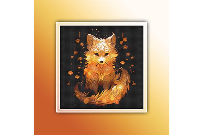 Orange Fox Cross Stitch Pattern