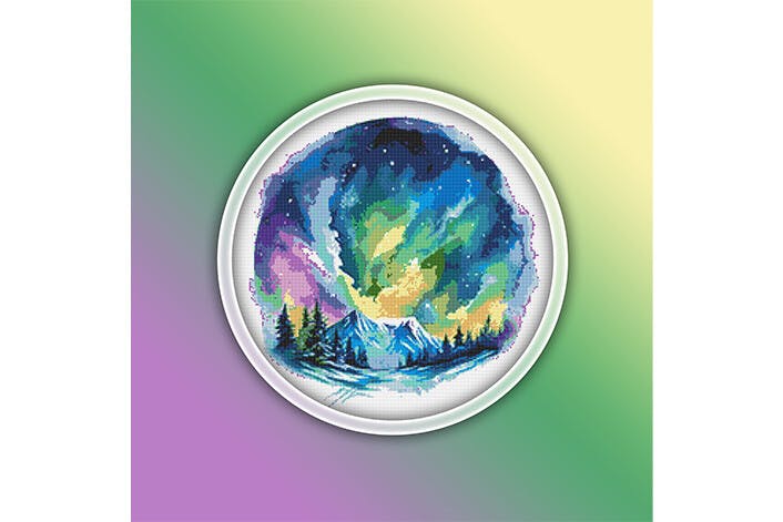 Northern Lights Cross Stitch Pattern