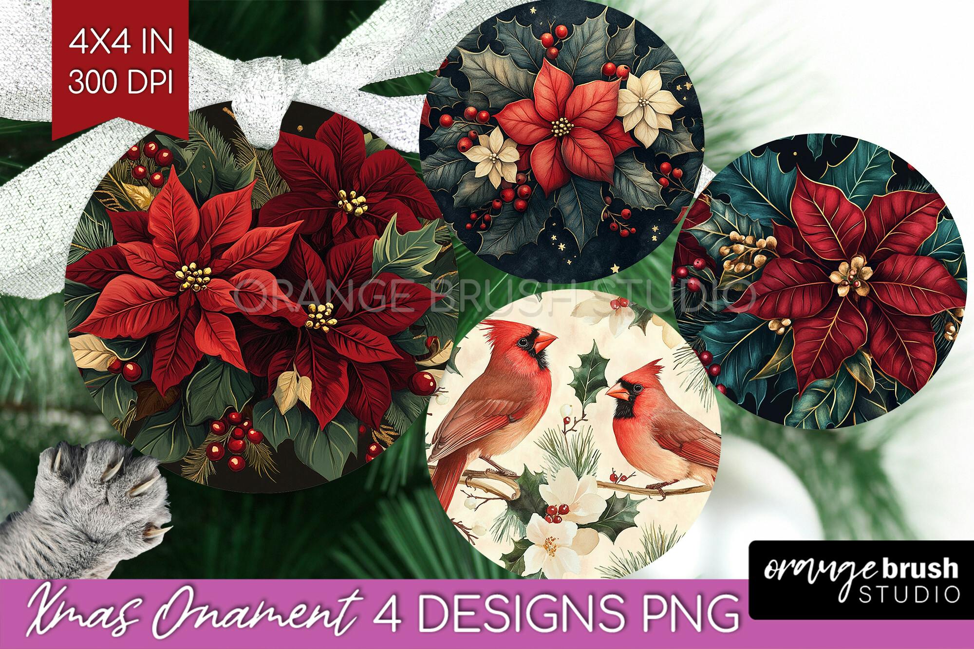 Poinsettia Christmas Ornament