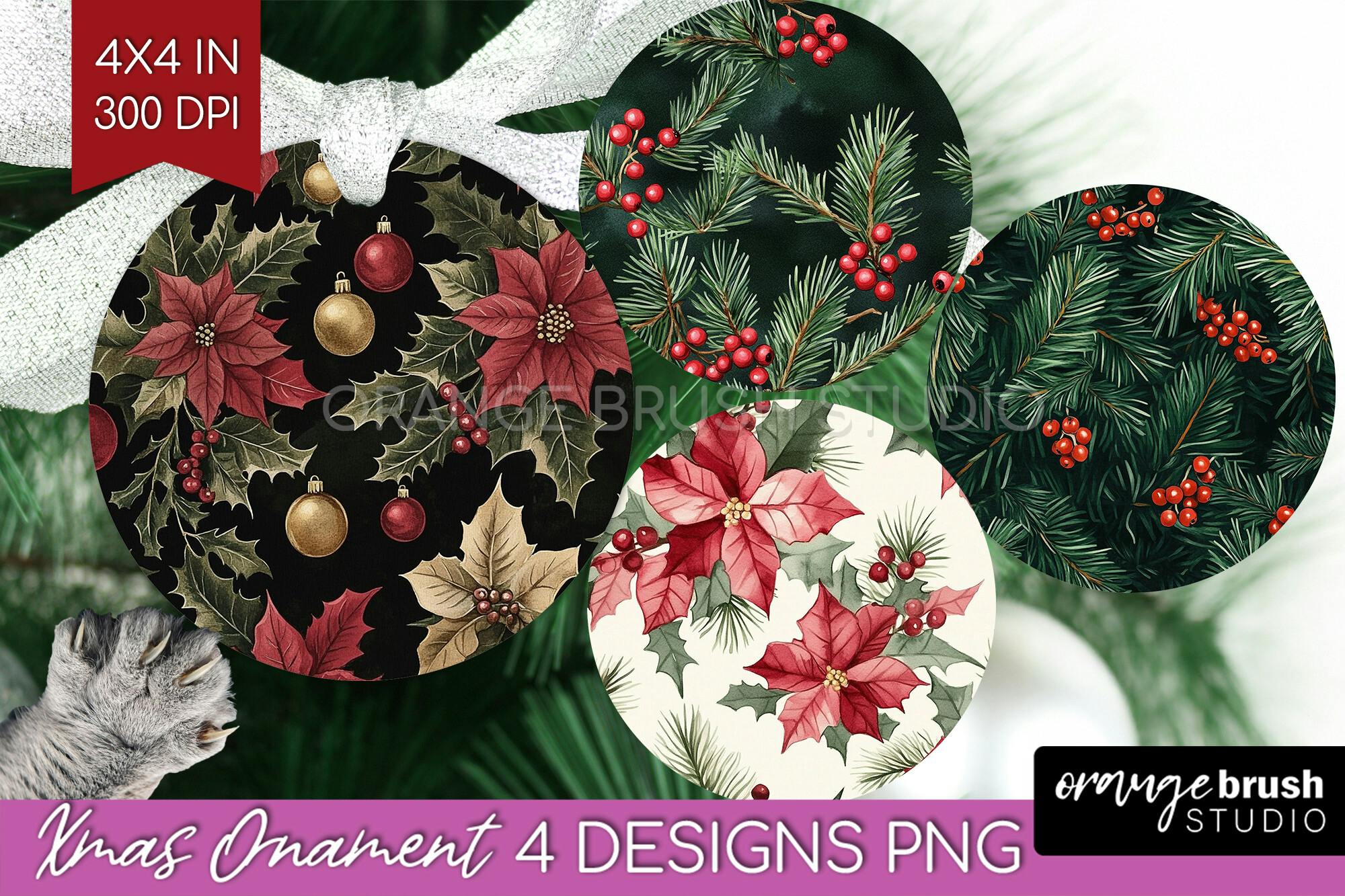 Poinsettia Christmas Ornament