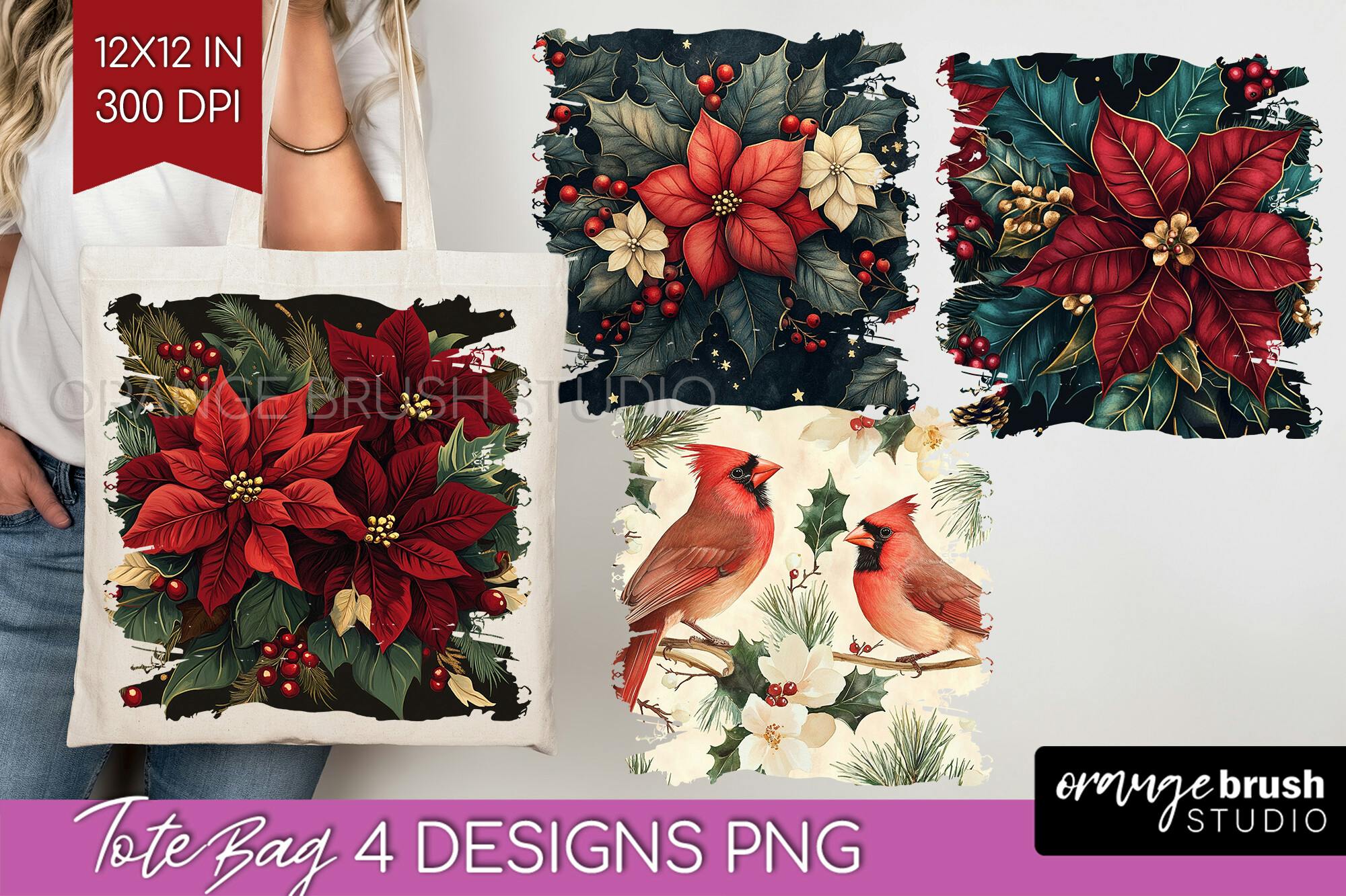 Poinsettia Tote Bag Design