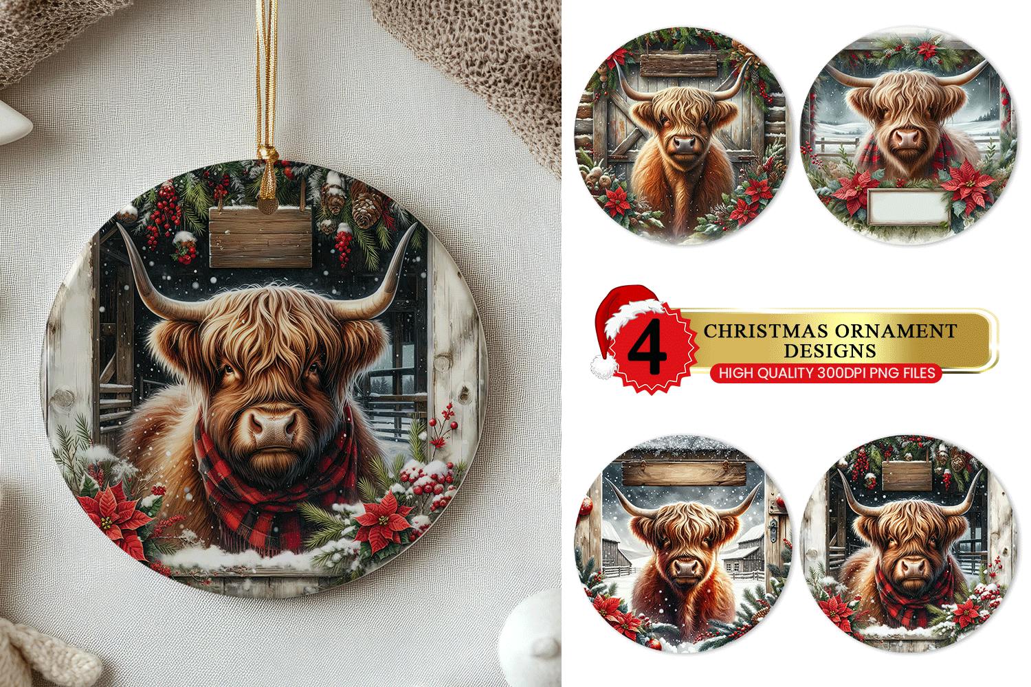 Highland Cow Ornaments