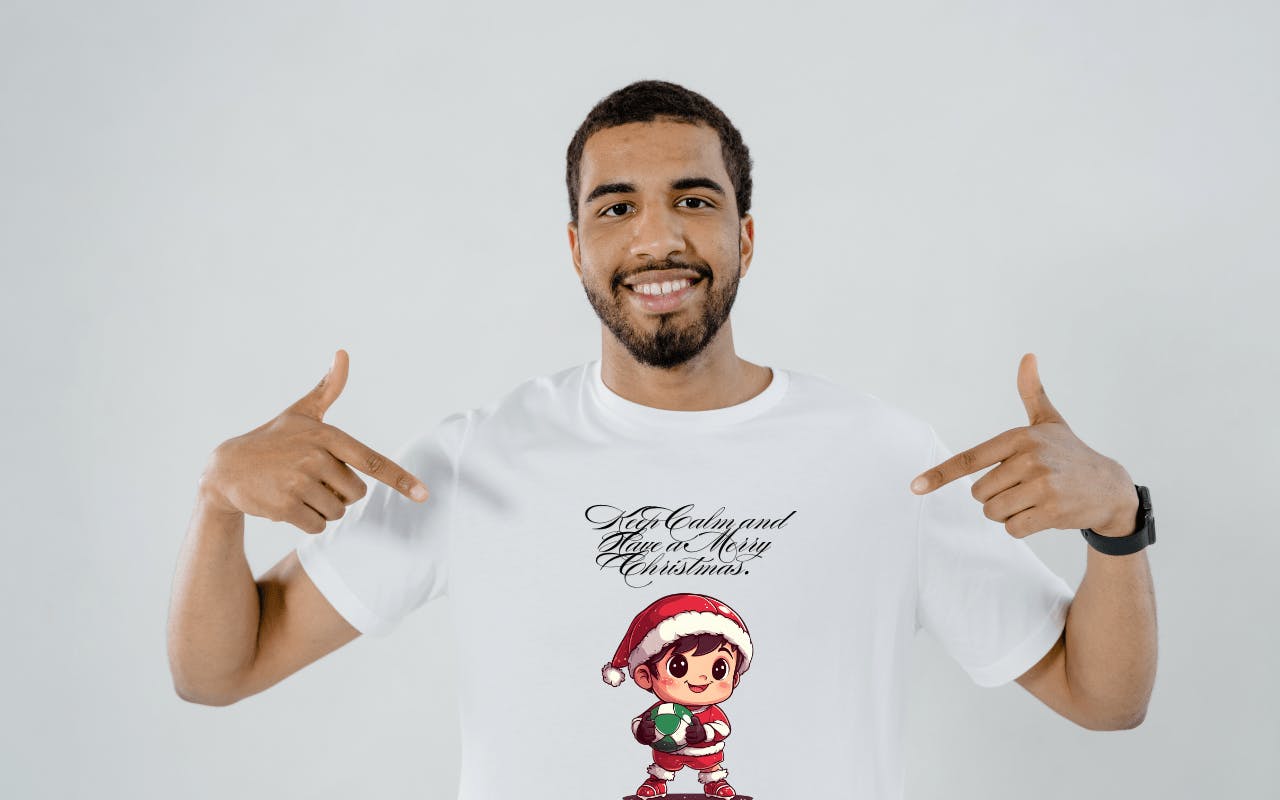 Kawaii Christmas Football Player Clipart