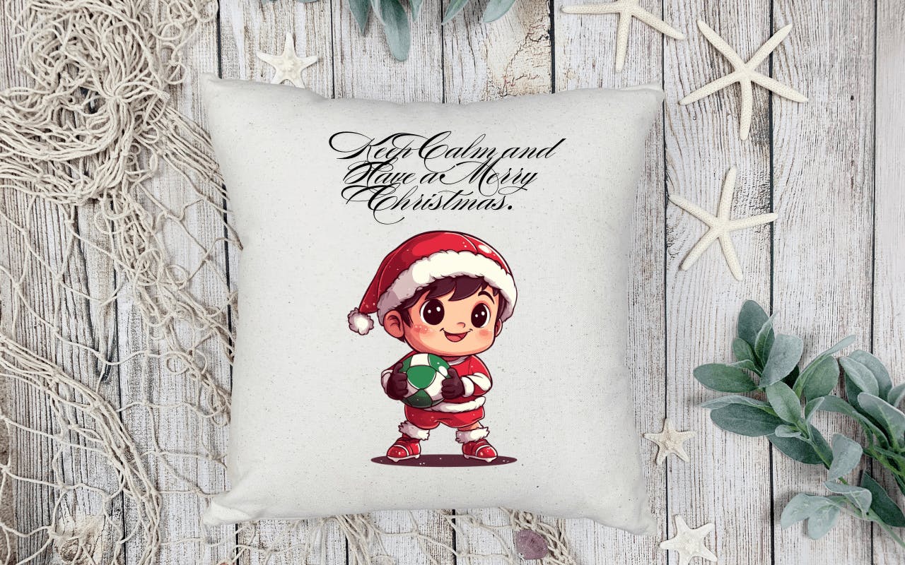 Kawaii Christmas Football Player Clipart