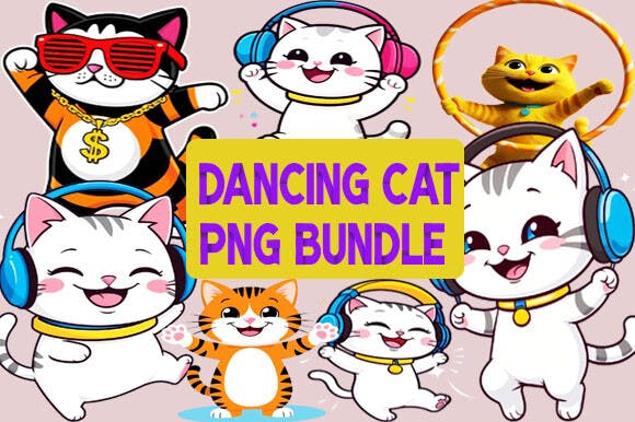 Cat Dancing Clipart