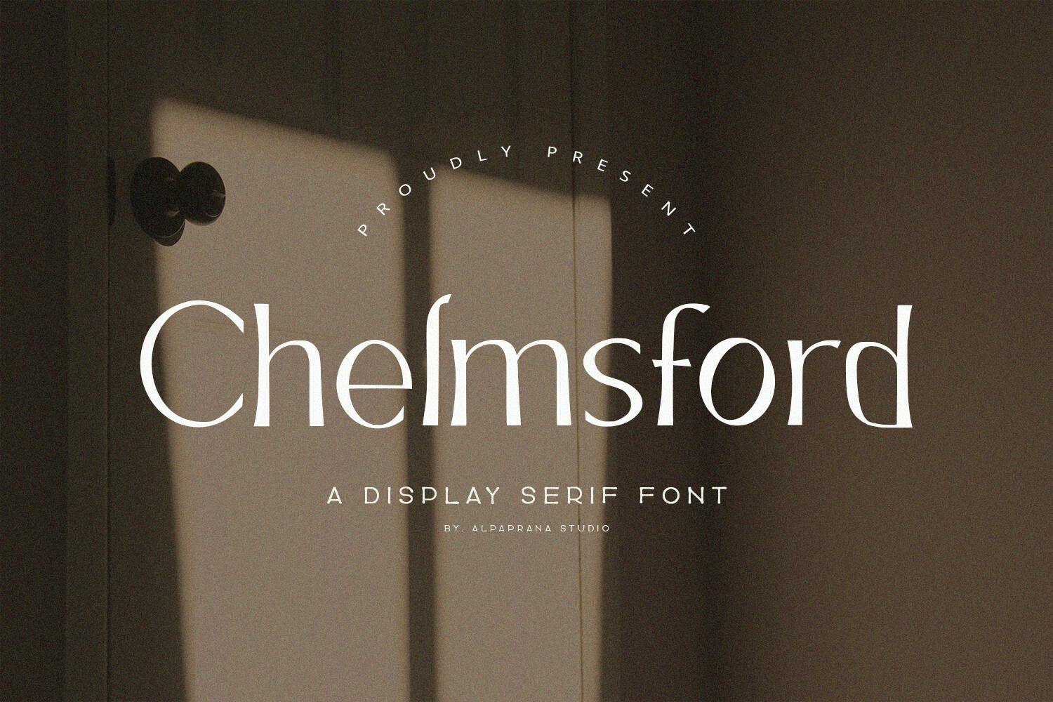 Chelmsford Font on Various Designs