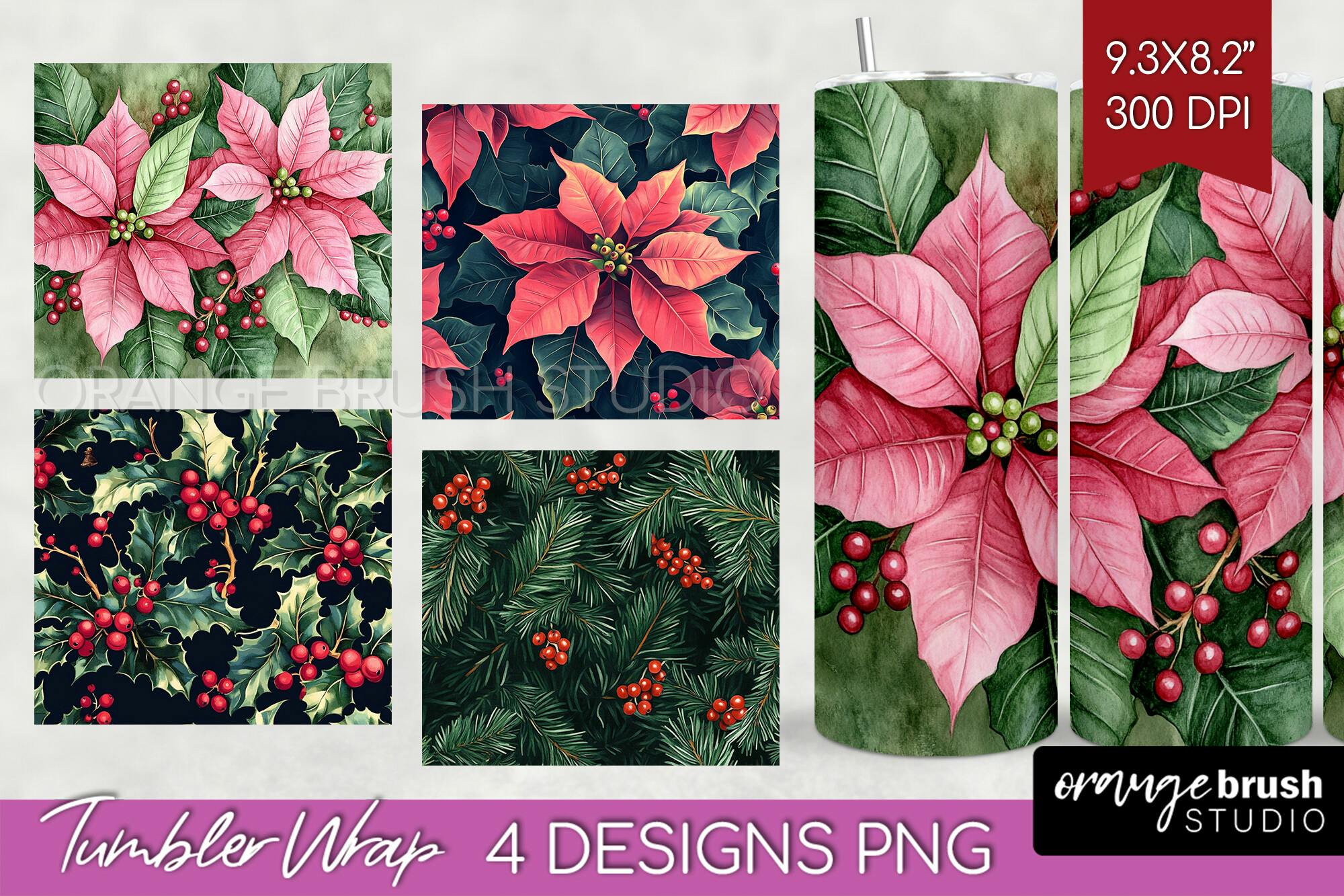 Poinsettia Tumbler Wrap