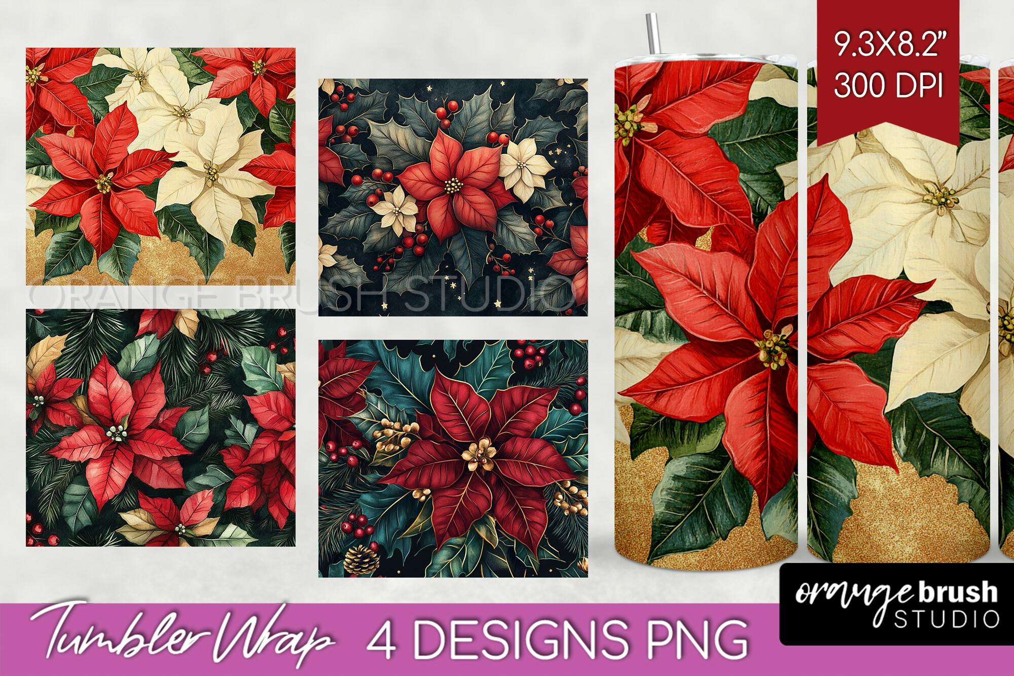 Poinsettia Tumbler Wrap