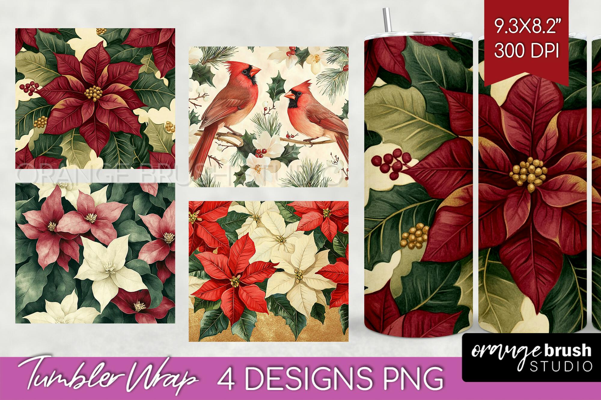 Poinsettia Tumbler Wrap