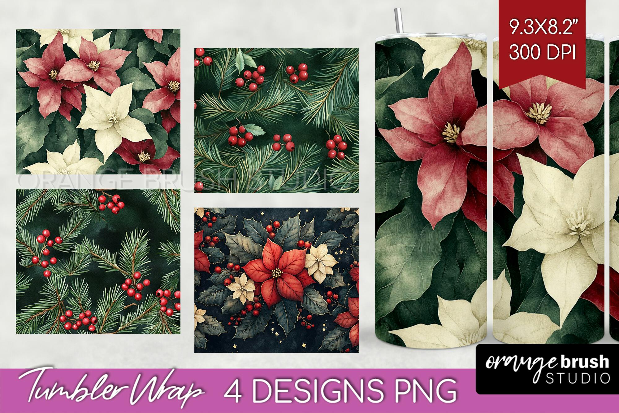 Poinsettia Tumbler Wrap