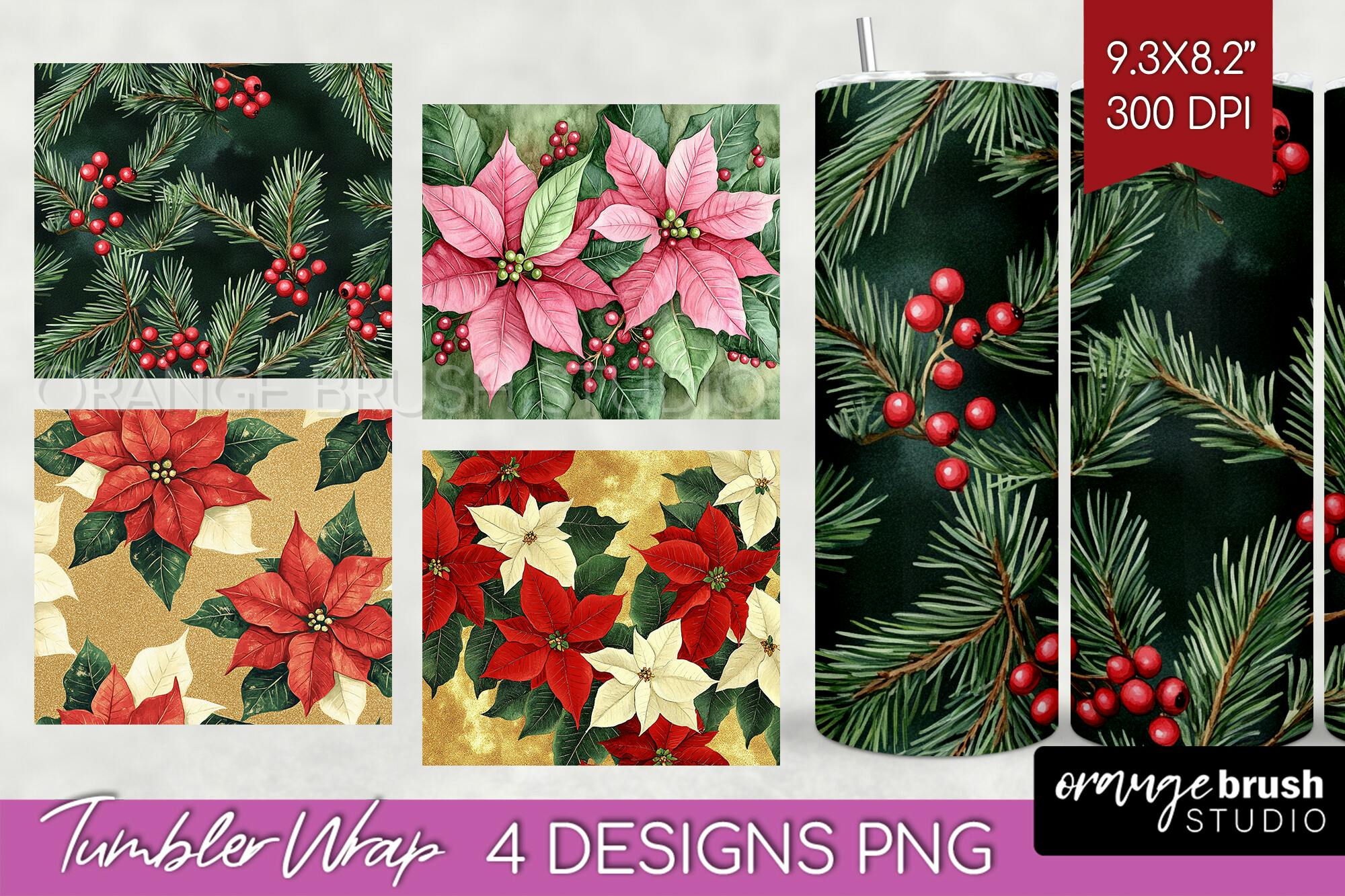 Poinsettia Tumbler Wrap