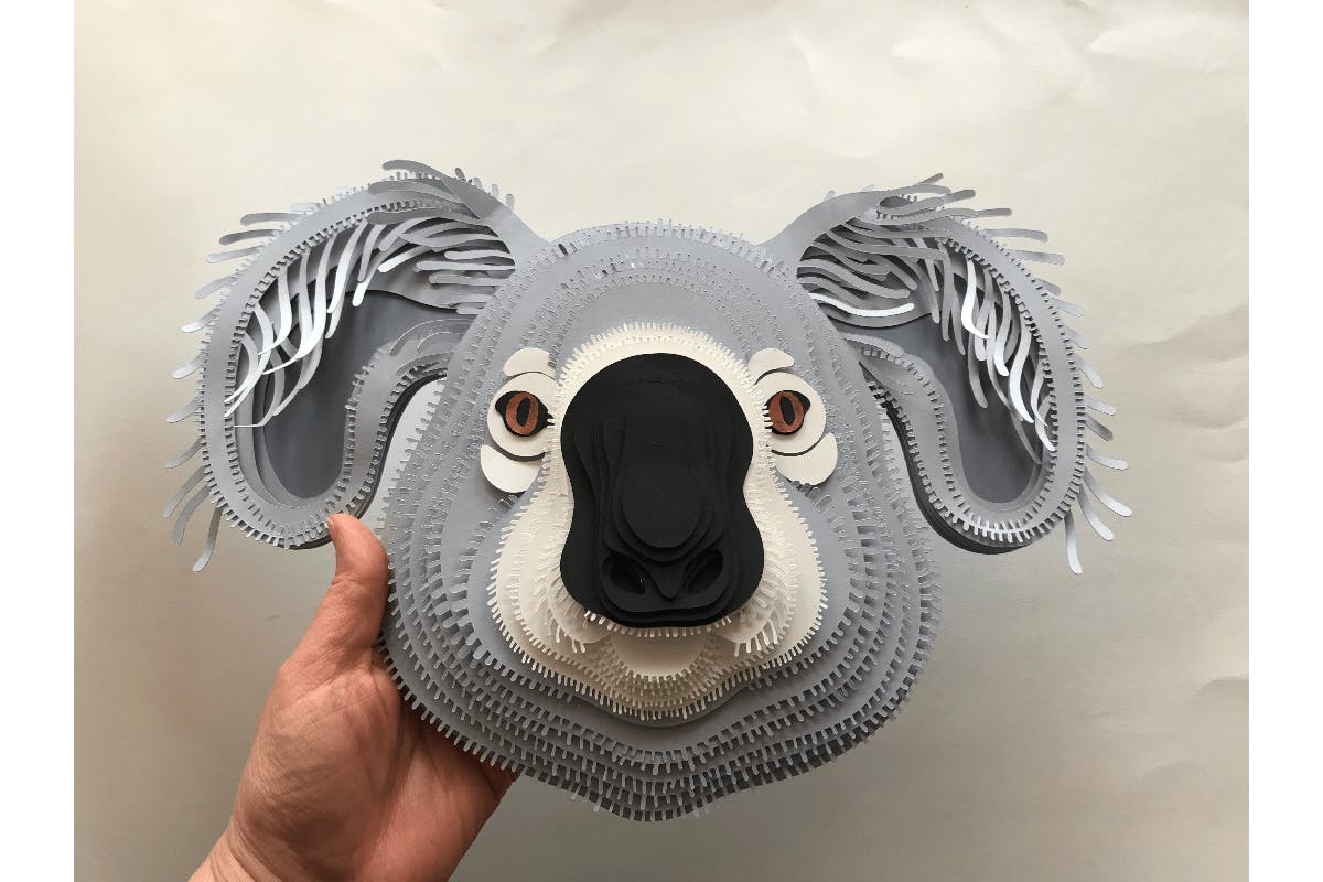 Koala Papercraft Close-up