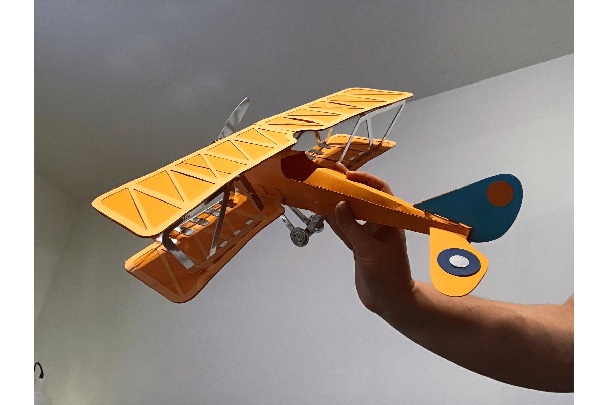 Biplane Model Close-Up