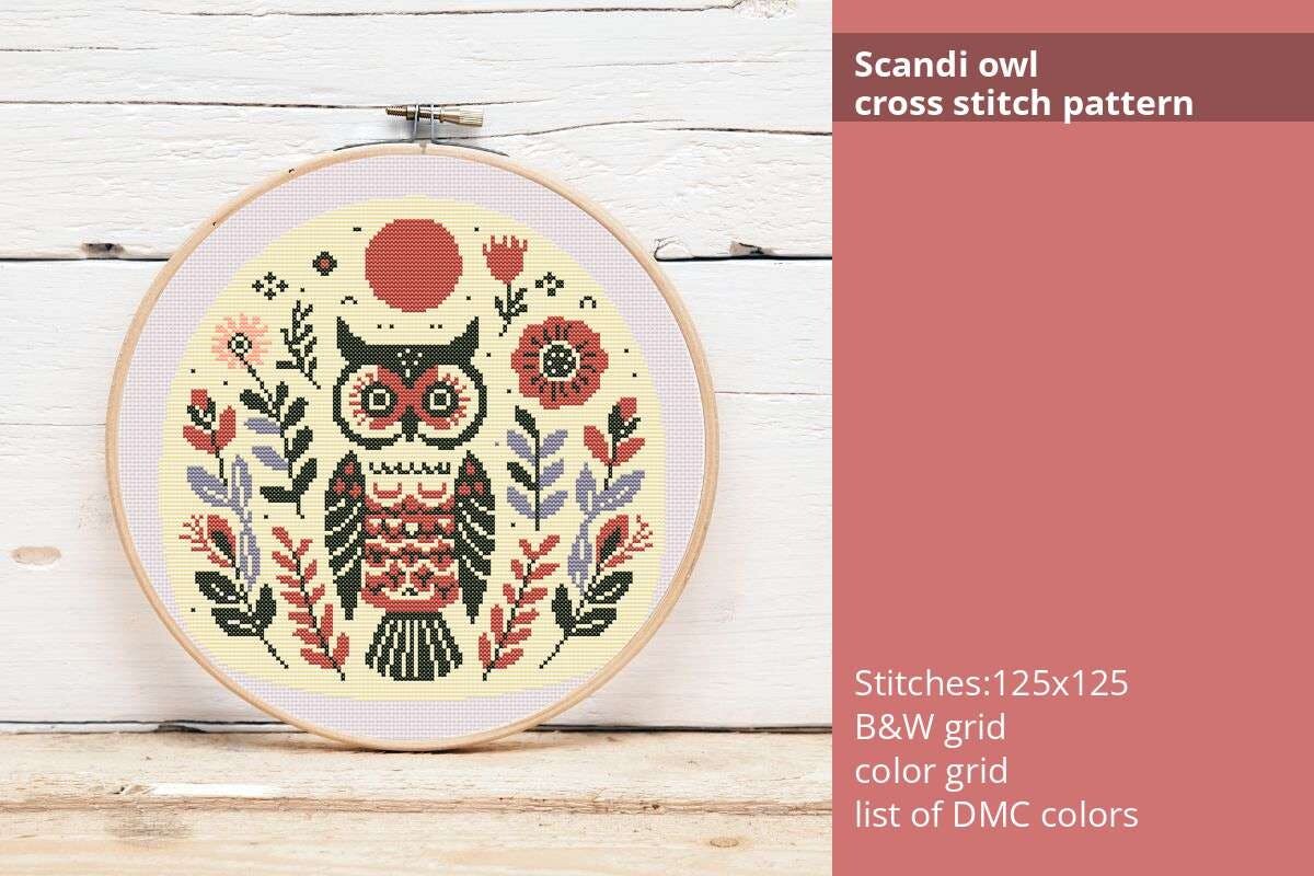 Scandi Owl Cross Stitch Pattern