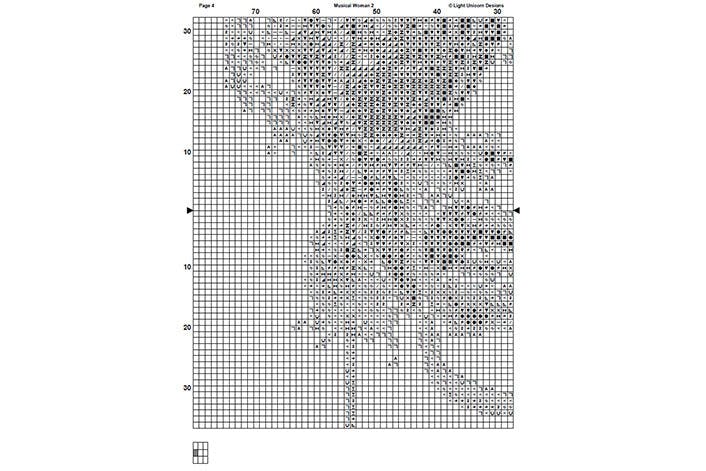 Stitched Musical Woman Pattern
