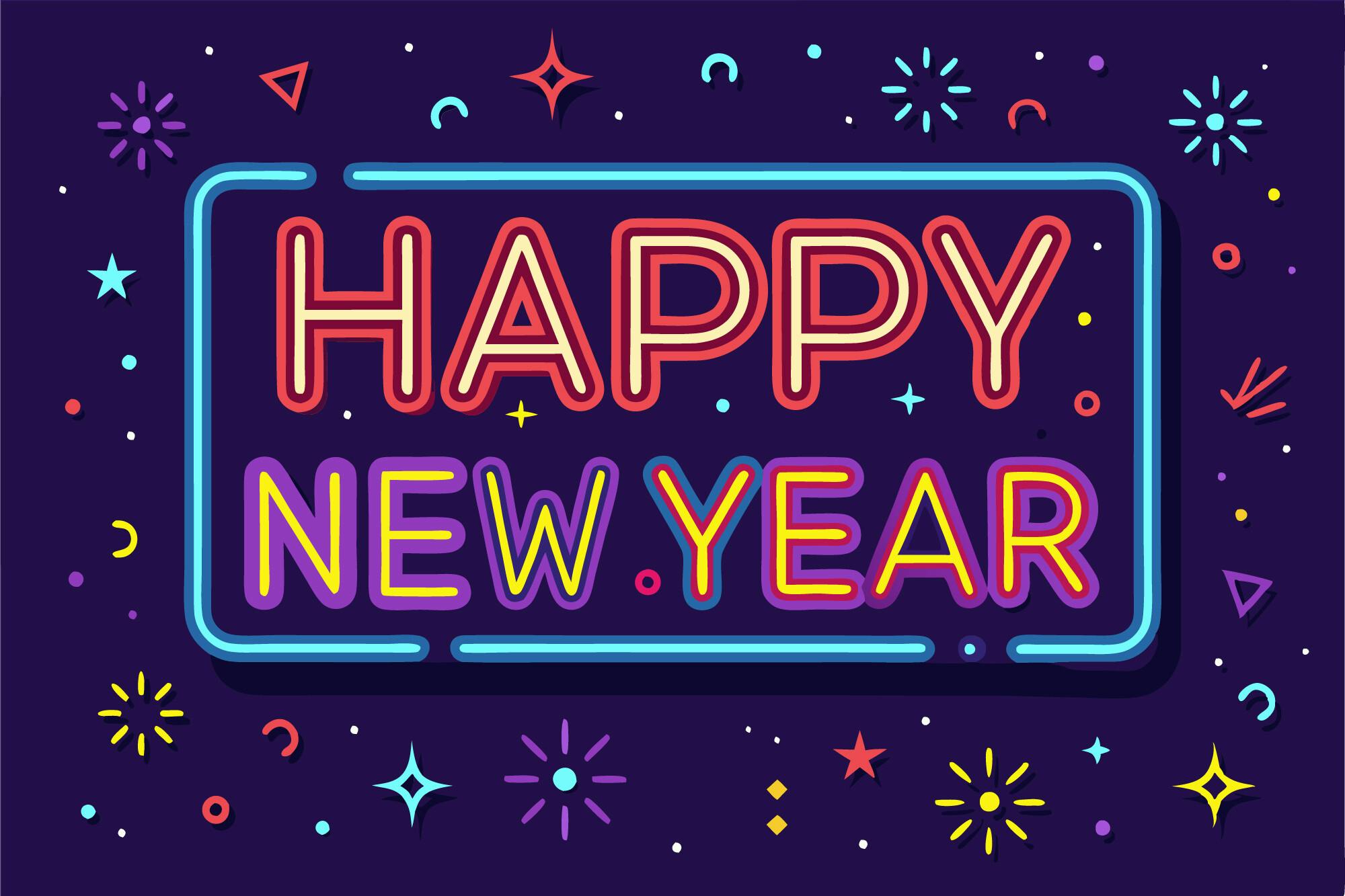 Happy New Year Neon Sign