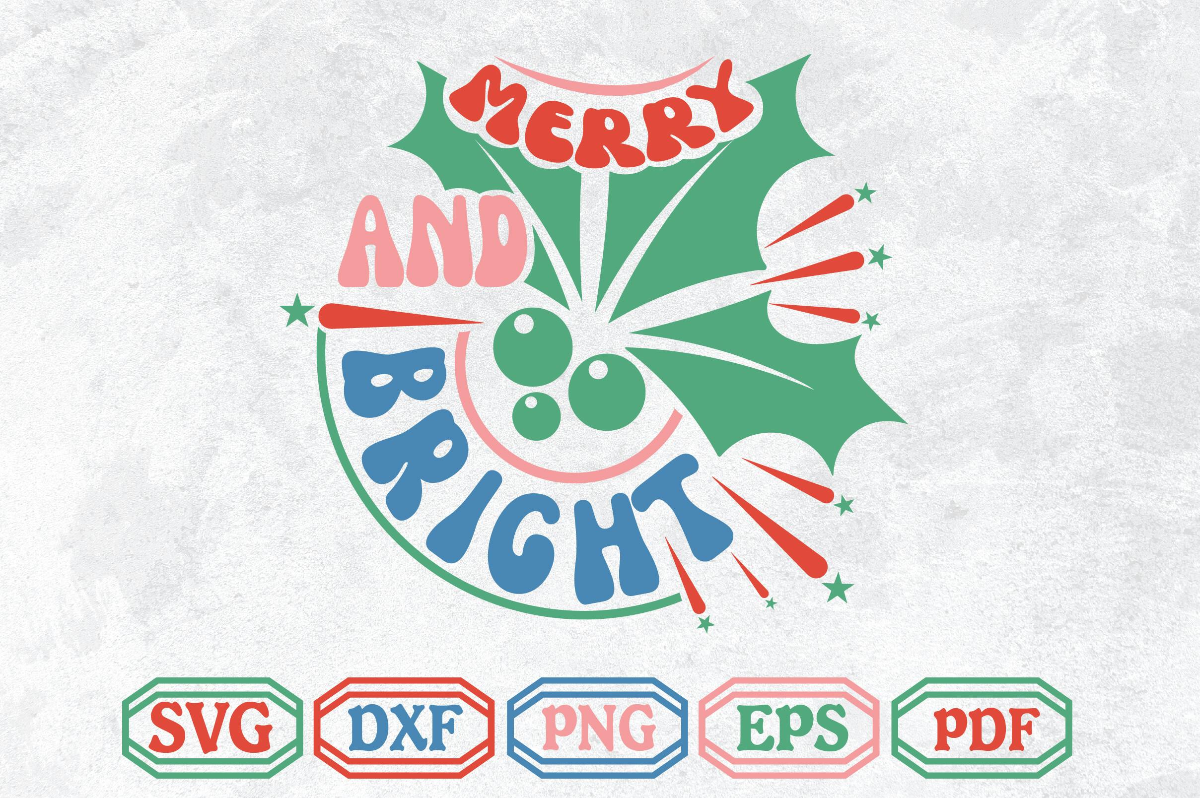 Merry and Bright SVG Design